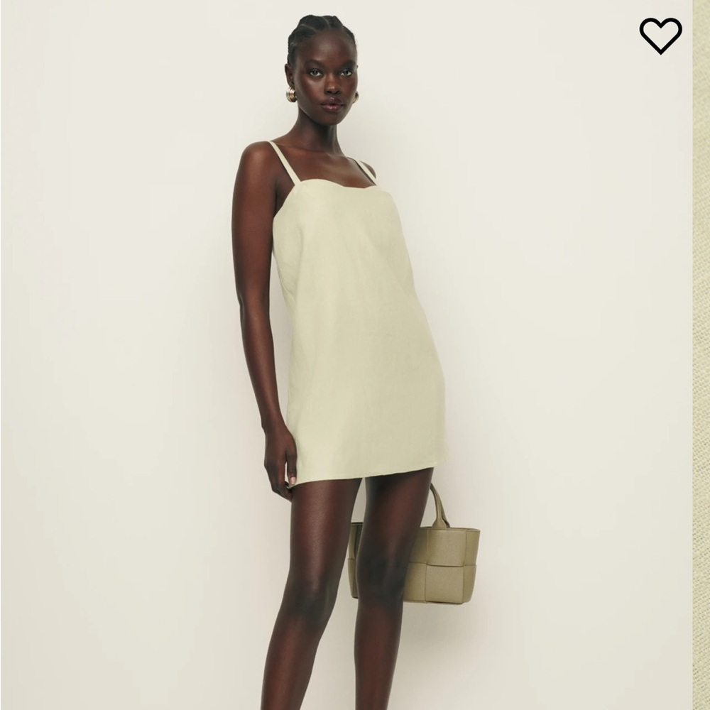 Reformation Lainey Linen Dress - color: Dried Herbs